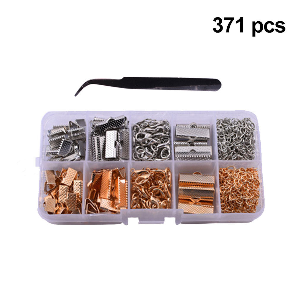 Jewelry Making Diy Kit - 371Pcs Gold Necklace Buckle Jewelry Making