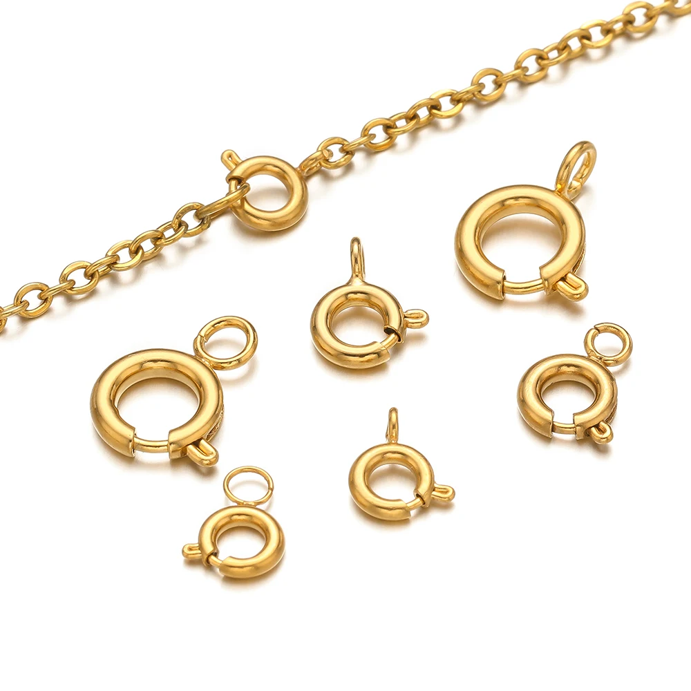 Jewelry Making Material - 10pcs Stainless Steel Spring Ring Clasps