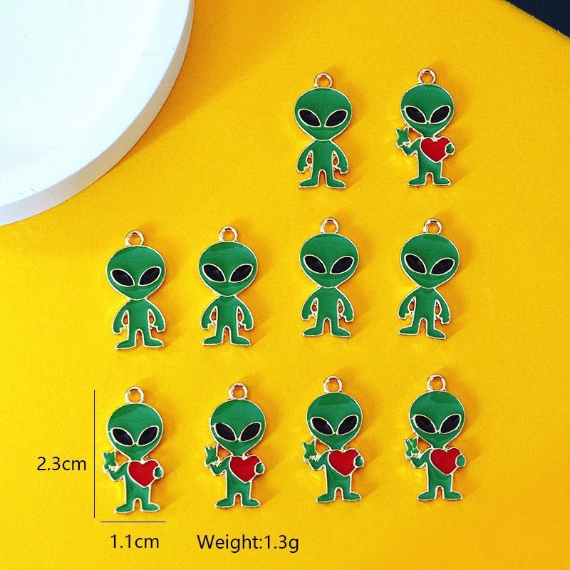 Jewelry Making Earrings - 10pcs Simple Alien Alloy Drip Oil