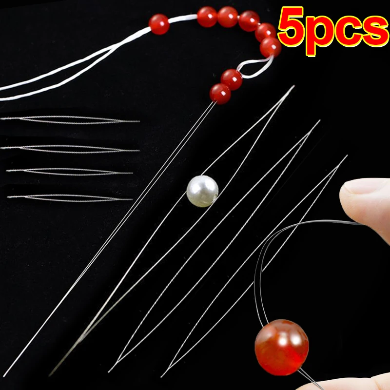 Jewelry Making Drill - 5pcs/set Open Big Eye Beading Needles
