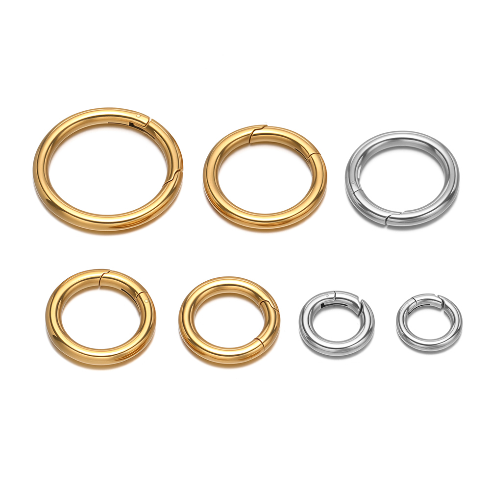 Jewelry Making Material - 2Pcs/Lot Round Spring Clasps Stainless Steel