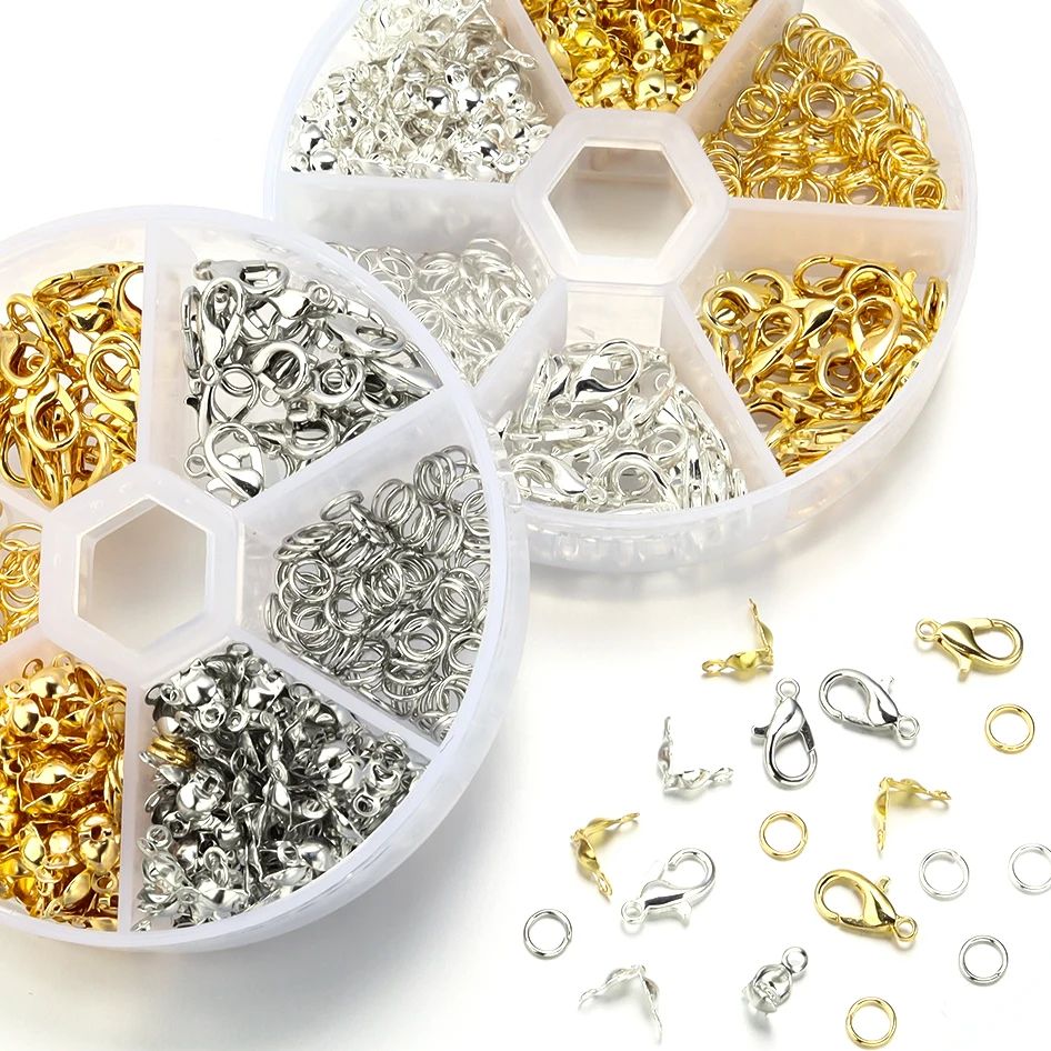 Jewelry Making Box - 450pcs/box 2 Colors Lobster Clasp Open