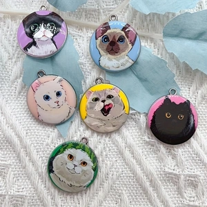 10pcs cartoon animal cat ename - Jewelry Making Earrings 评论和价格
