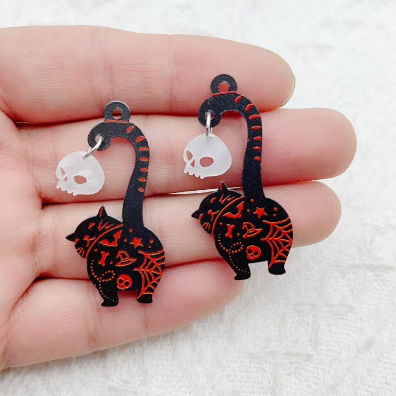 10pcs Halloween Acrylic Ghost  - Jewelry Making Earrings 评论和价格