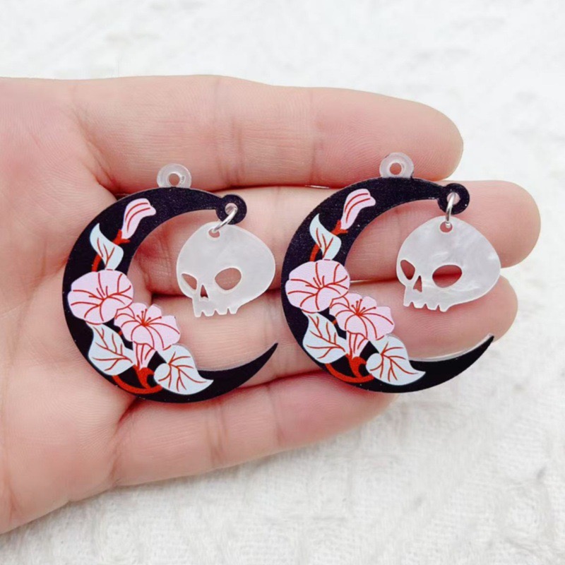 10pcs Halloween Acrylic Ghost  - Jewelry Making Earrings 评论和价格
