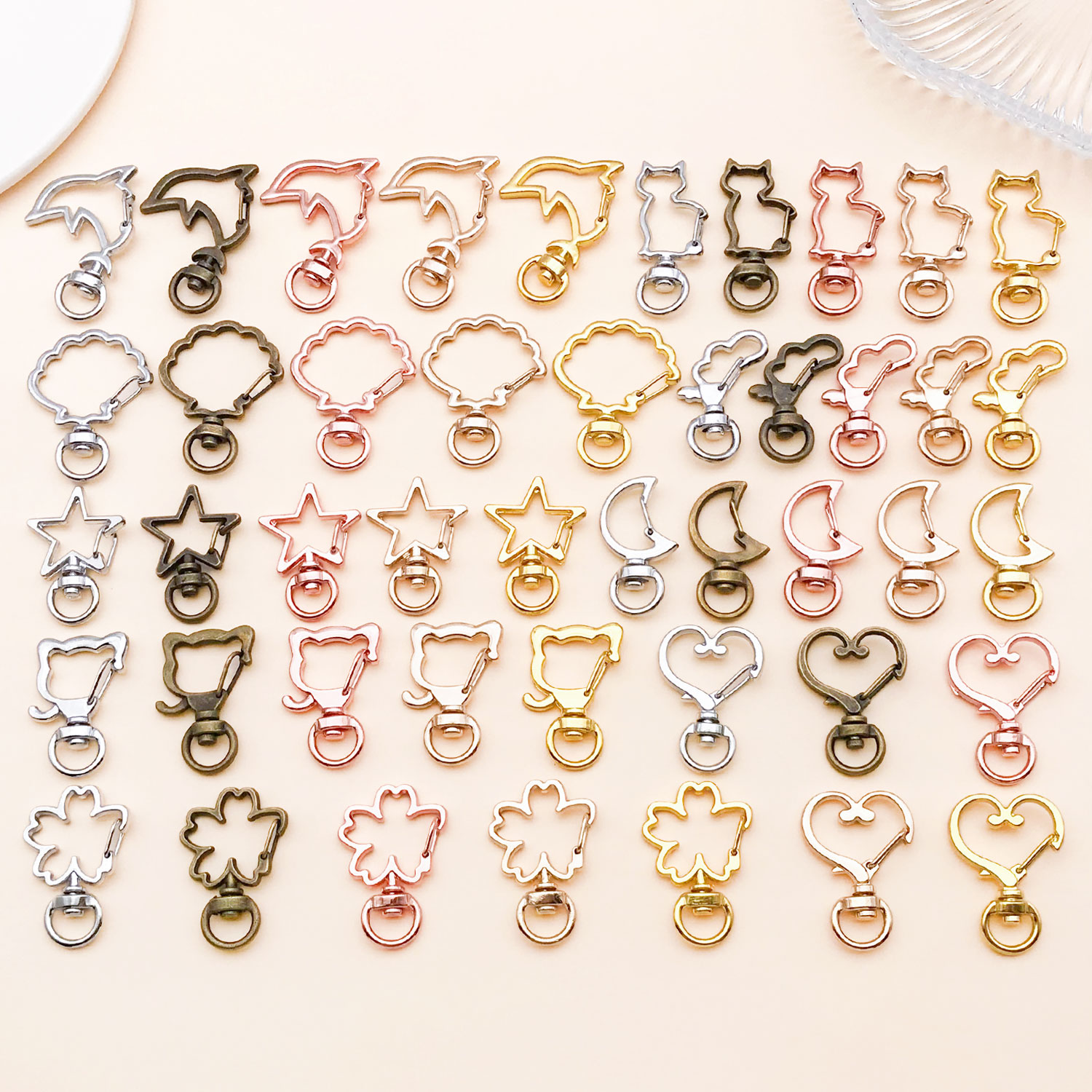 5pcs/lot Heart Star Moon Cat D - Jewelry Making Chain 评论和价格