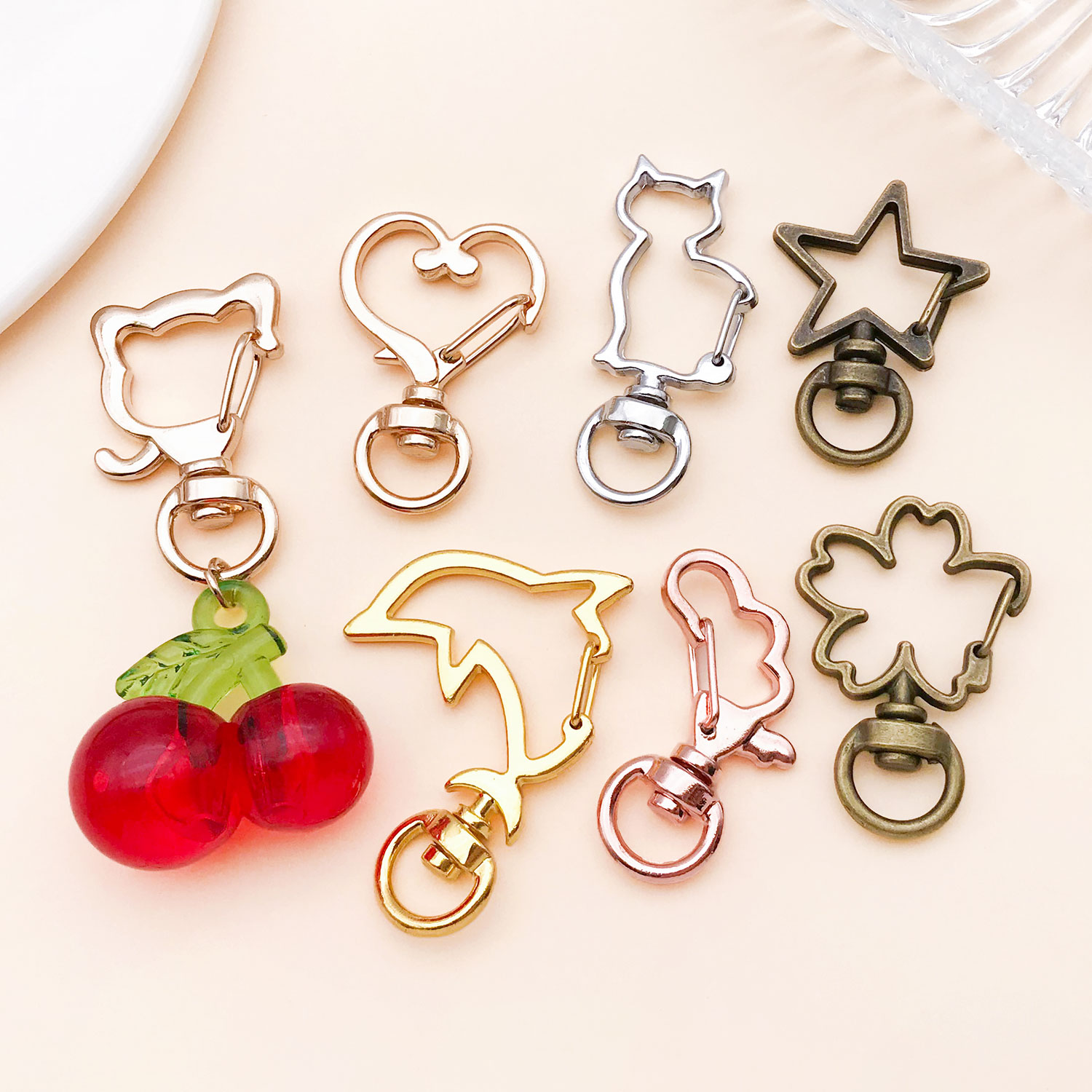 5pcs/lot Heart Star Moon Cat D - Jewelry Making Chain 评论和价格