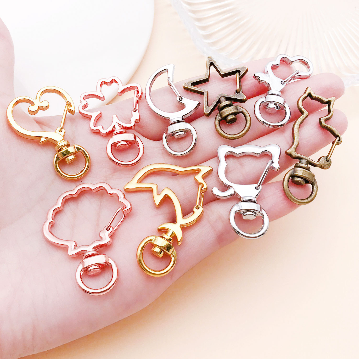 5pcs/lot Heart Star Moon Cat D - Jewelry Making Chain 评论和价格