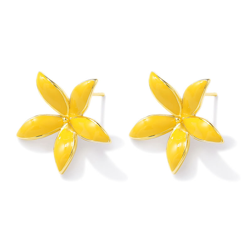 18K Gold Color Brass Flower St - Jewelry Making Earrings 评论和价格