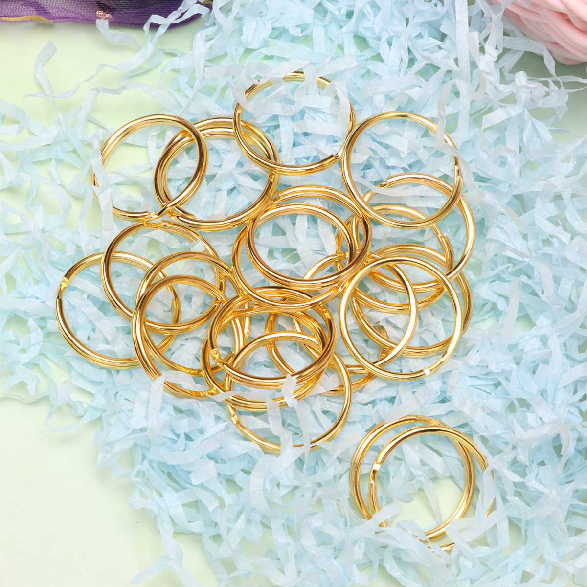 100Pcs Golden Key Chain Rings  - Jewelry Making Chain 评论和价格