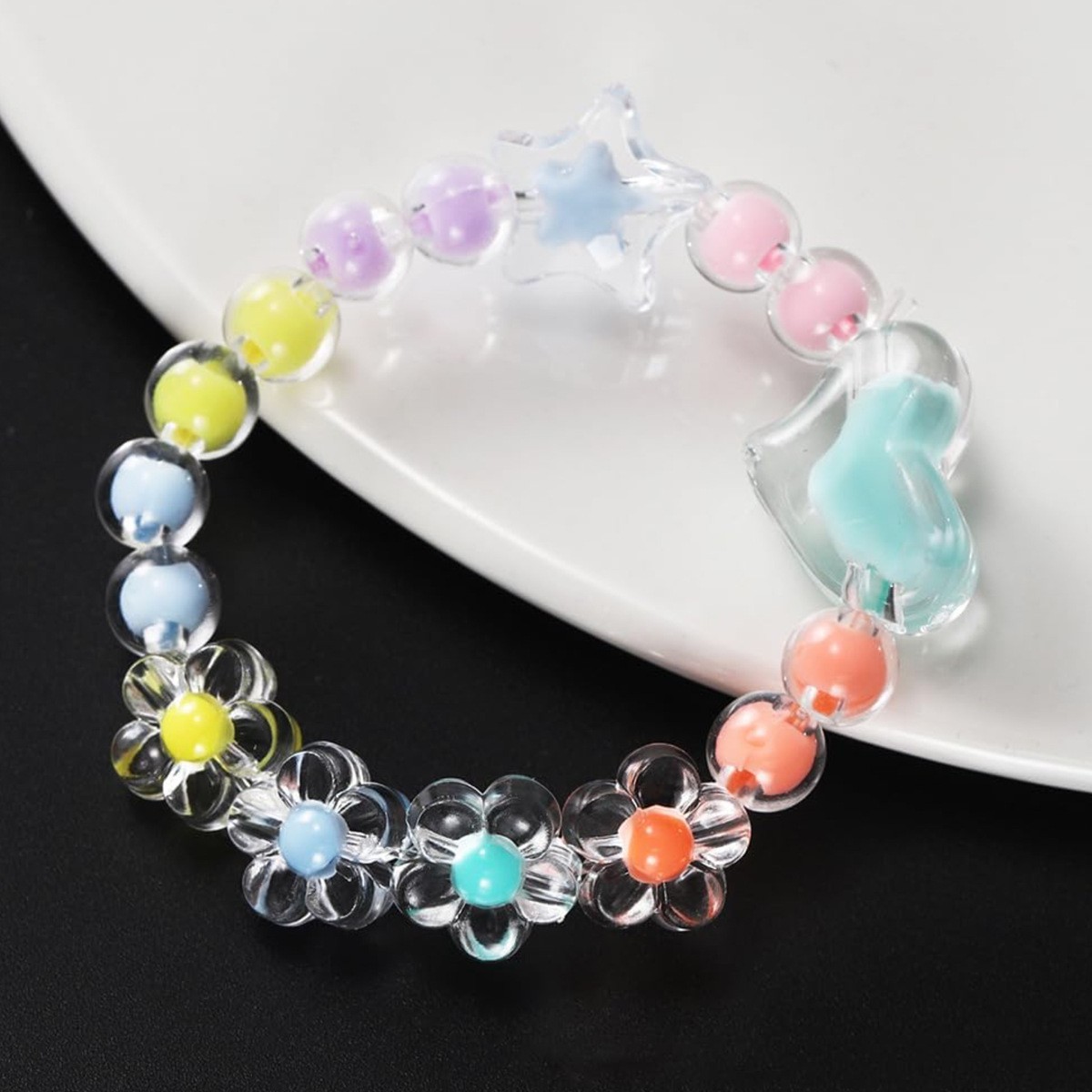 174pcs/Box Heart Acrylic Beads - Jewelry Making Online 评论和价格