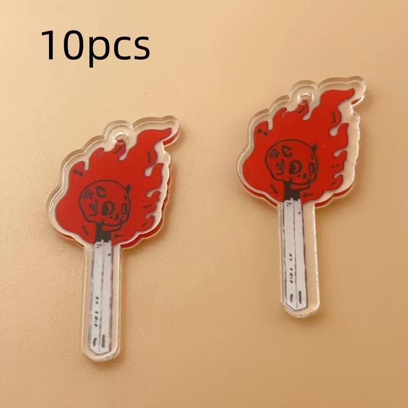 10pcs acrylic skull pendant, D - Jewelry Making Jewelry 评论和价格