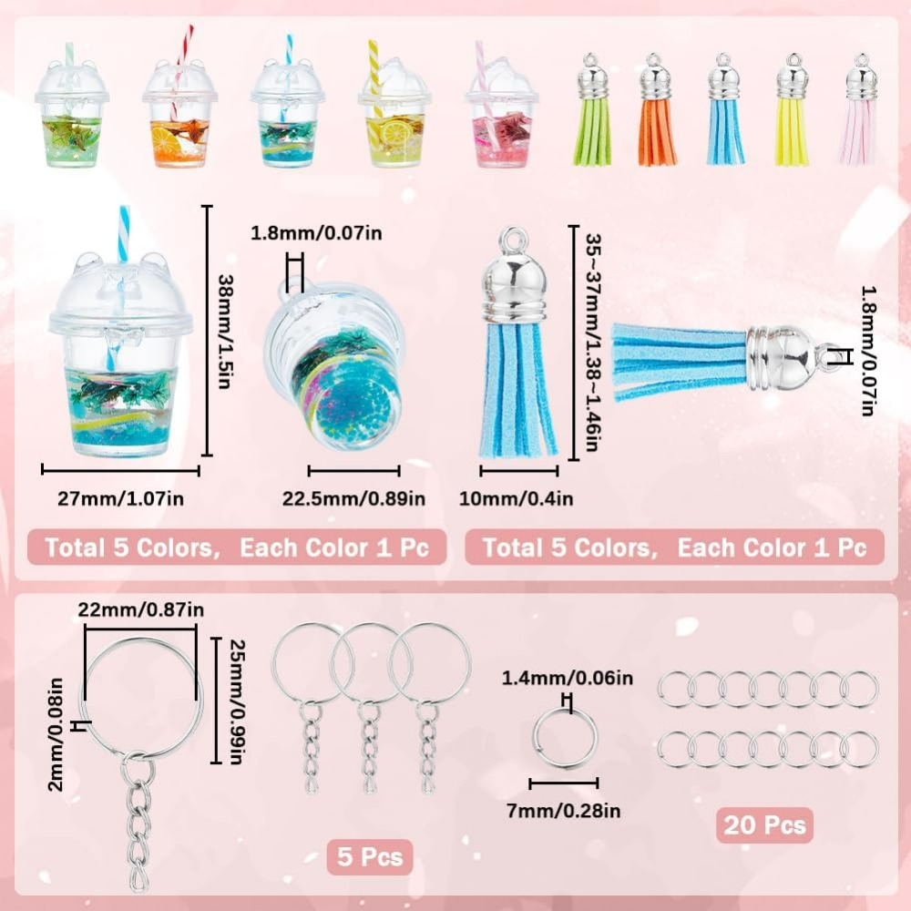 35Pcs DIY 5 Sets Bubble Tea Ke - Jewelry Making Chain 评论和价格