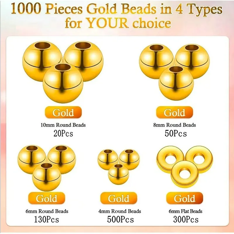 1000pcs Golden Spacer Beads Ki - Jewelry Making Online 评论和价格