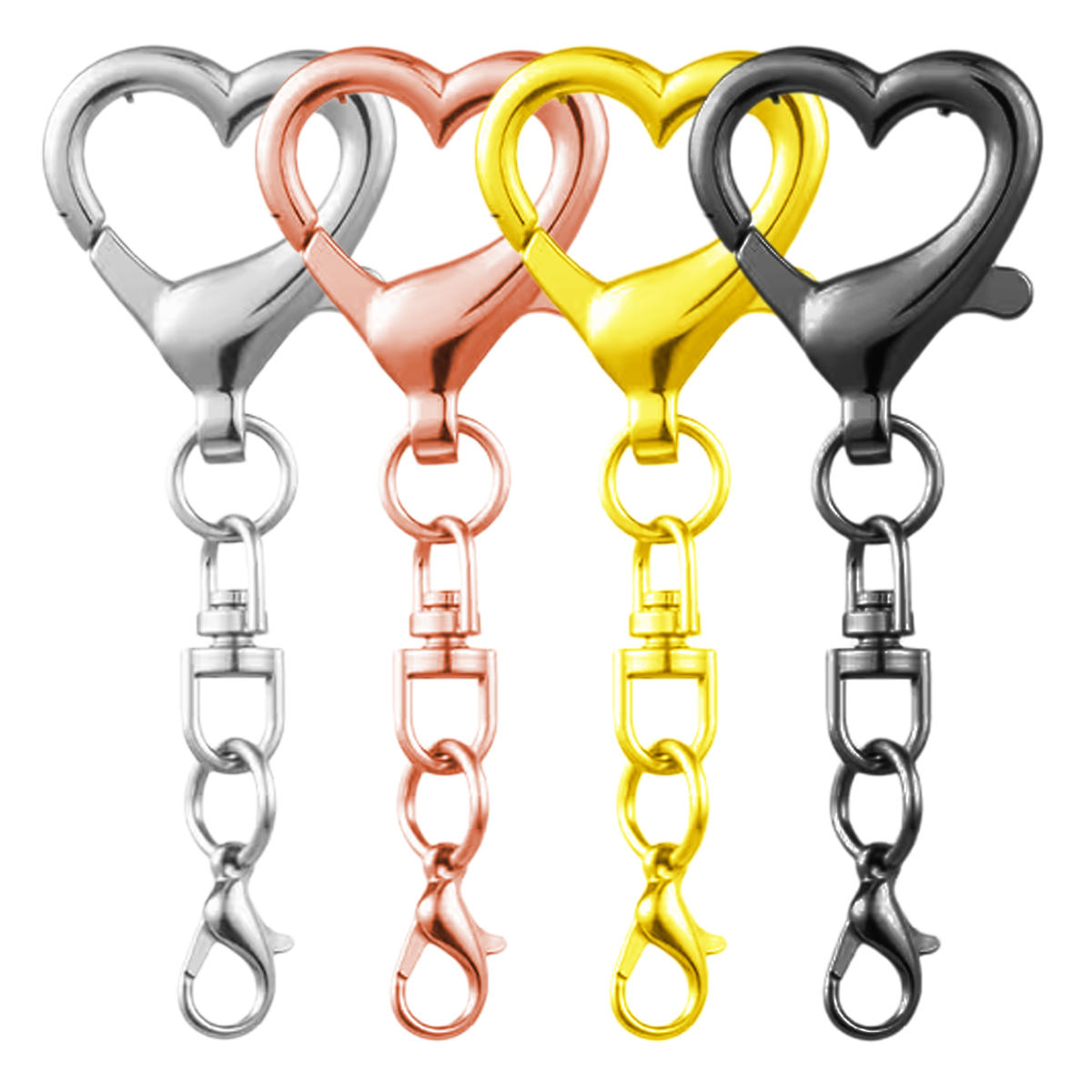 5/15/30Pcs Heart Shaped Swivel - Jewelry Making Chain 评论和价格