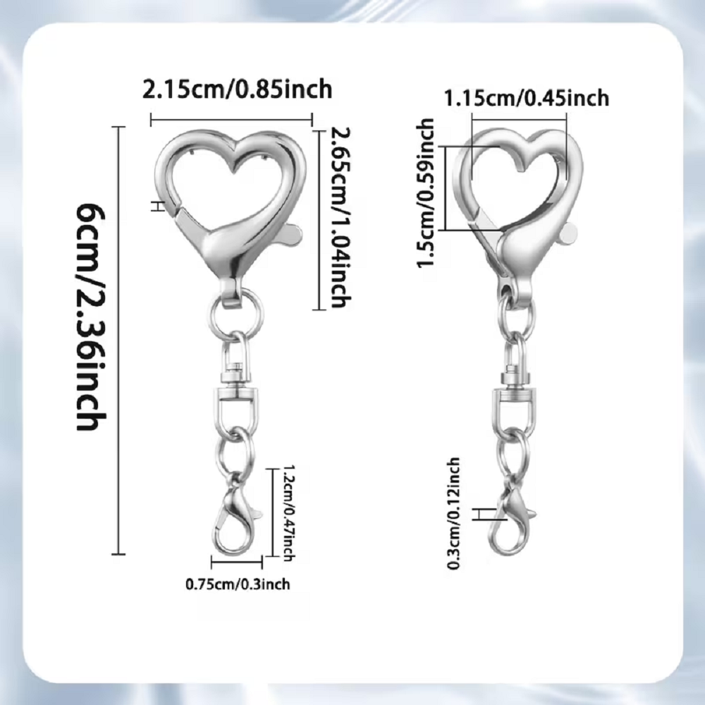 5/15/30Pcs Heart Shaped Swivel - Jewelry Making Chain 评论和价格