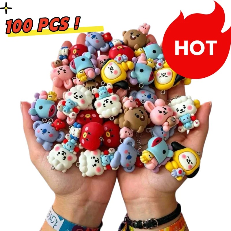 7pcs BT21 Resin Cartoon Charm  - Jewelry Making Earrings 评论和价格