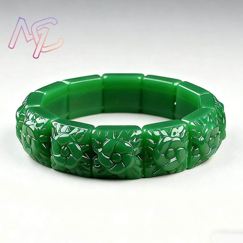 Real Jade Flower Bracelet Bang - Jewelry Making Jewelry 评论和价格