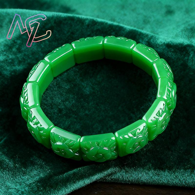 Real Jade Flower Bracelet Bang - Jewelry Making Jewelry 评论和价格