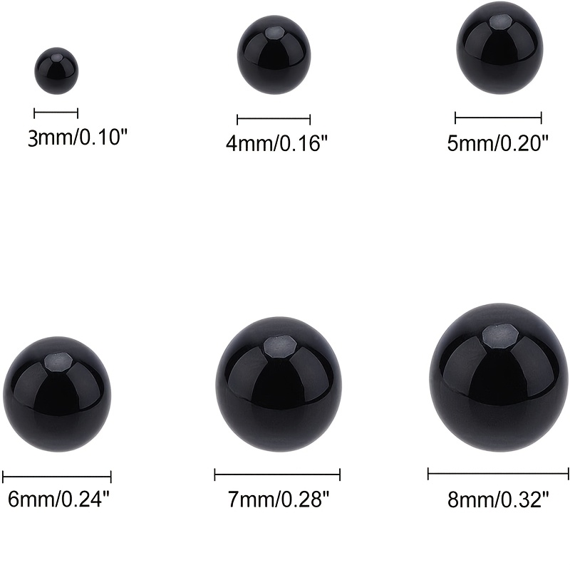 1100pcs 3/4/5/6/7/8mm black ro - Jewelry Making Box 评论和价格