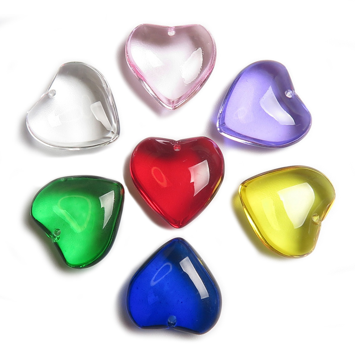 20mm 5pcs Heart Shape Glossy C - Jewelry Making Drill 评论和价格