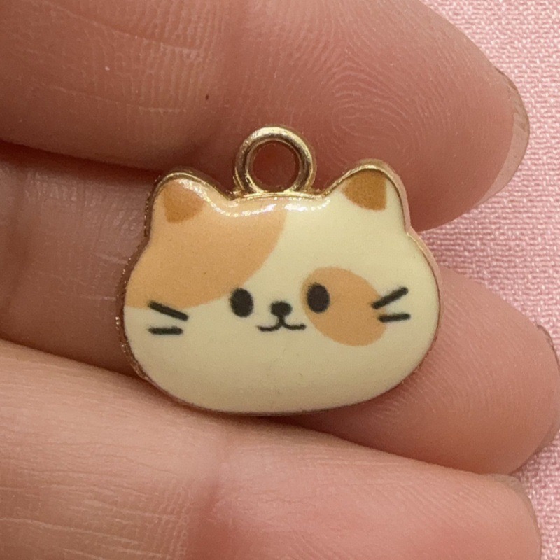 12pcs Printed Cat Head Alloy D - Jewelry Making Earrings 评论和价格