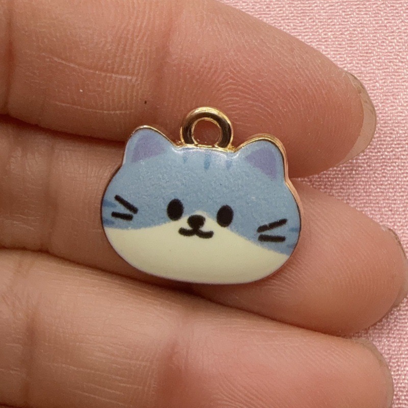 12pcs Printed Cat Head Alloy D - Jewelry Making Earrings 评论和价格