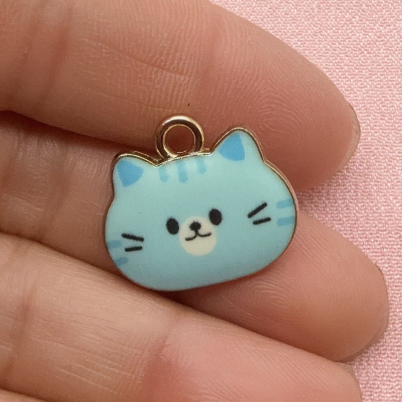 12pcs Printed Cat Head Alloy D - Jewelry Making Earrings 评论和价格