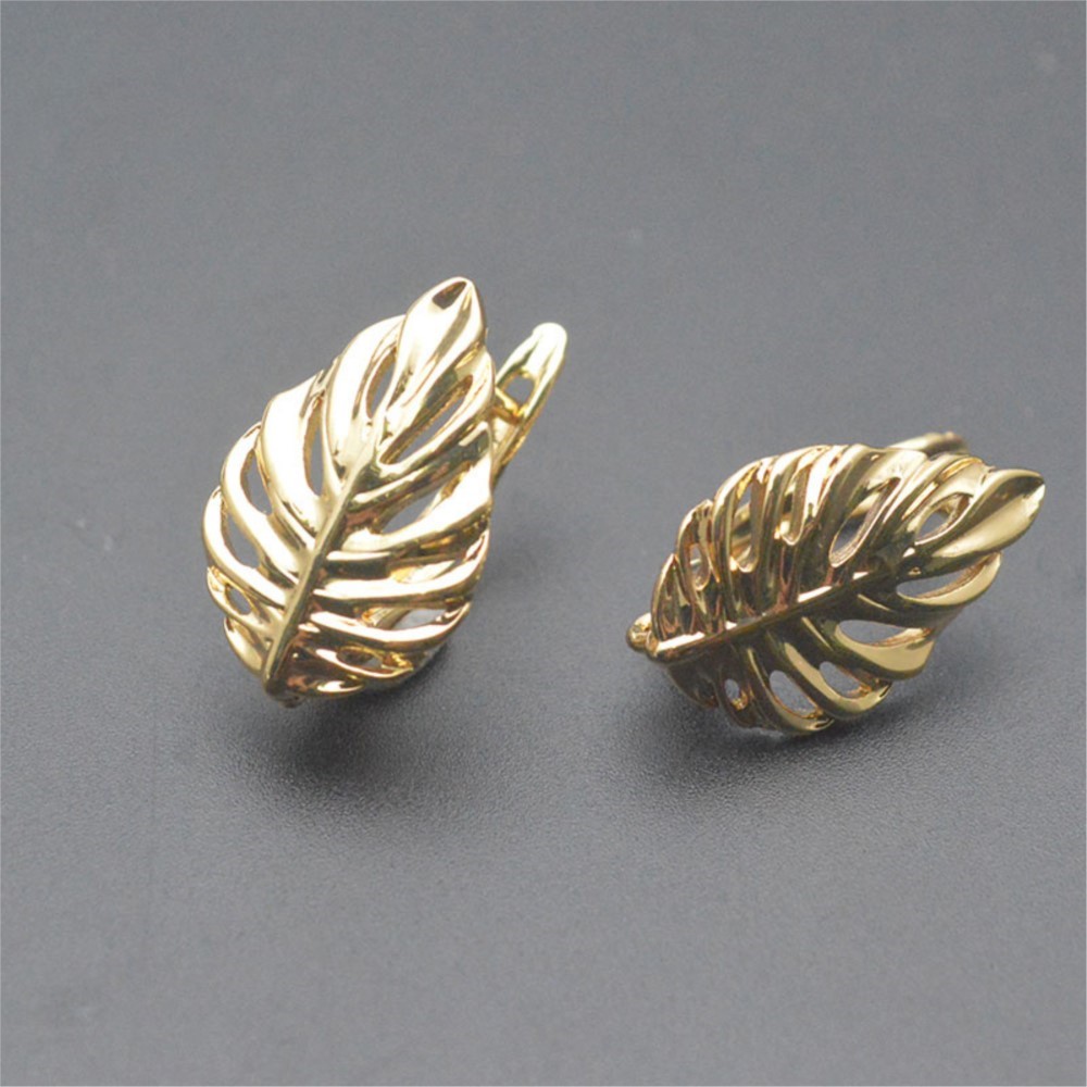 1/2Pcs 18K Gold Plated Brass L - Jewelry Making Earrings 评论和价格