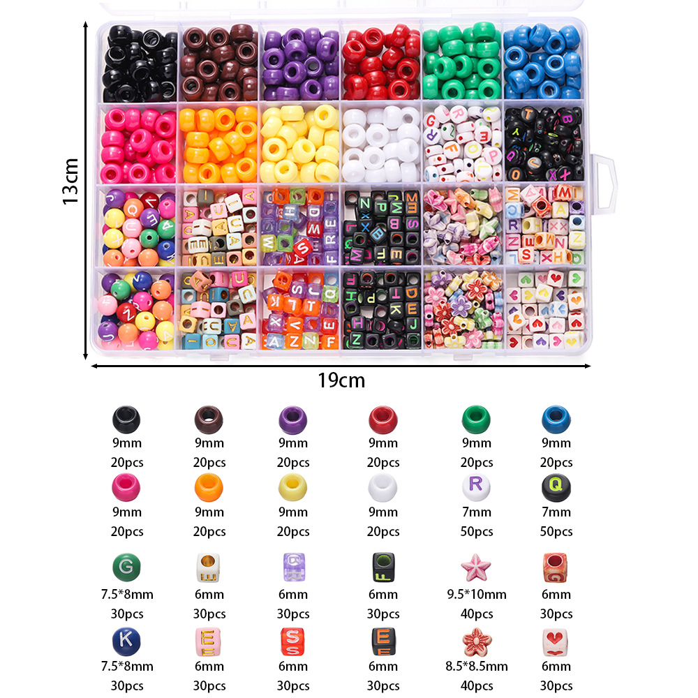 1 Box Colorful Acrylic Pony Be - Jewelry Making Box 评论和价格