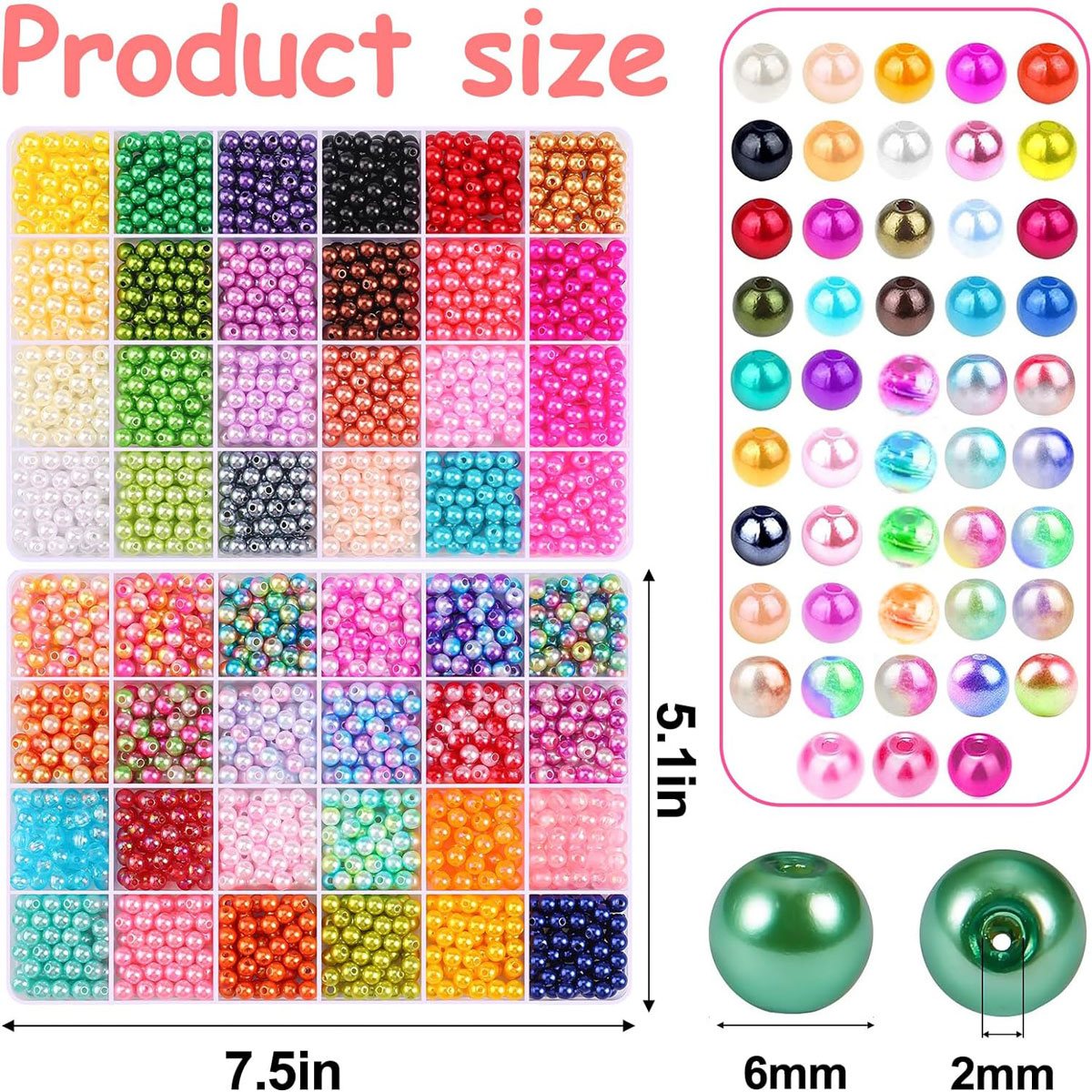 2400PCS 48 Compartments Pearl  - Jewelry Making Online 评论和价格